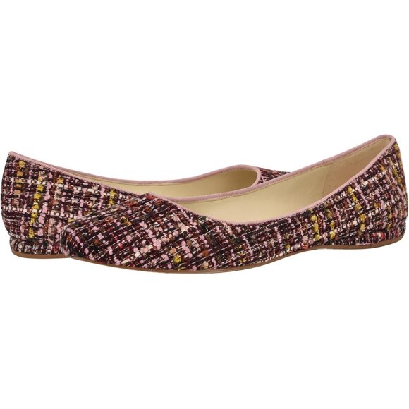 Nine West Women's Pink Multi Leather Closed Pointed Toe Ballet Flats Shoes - Picture 6 of 6